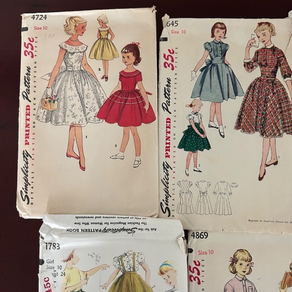 6 Vintage Girls Sewing Patterns Dresses PJ's Skirts Tops Pants Size 10 - Picture 4 of 6